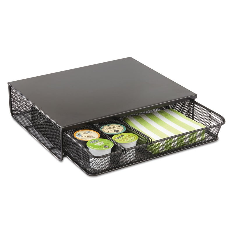Safco Coffee and Sugar Organizer 3274BL Hospitality Tray, Home, Office, & Hotel, 1 Drawer, Black, 12"W x 11"D x 3 Â¼"H - Image 5